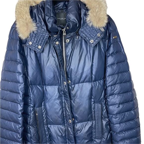 Marc New York Andrew Mark Quilted Hooded Jacket Navy Size XXL - Picture 5 of 12